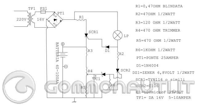 Schema elettrico caricabatterie quick