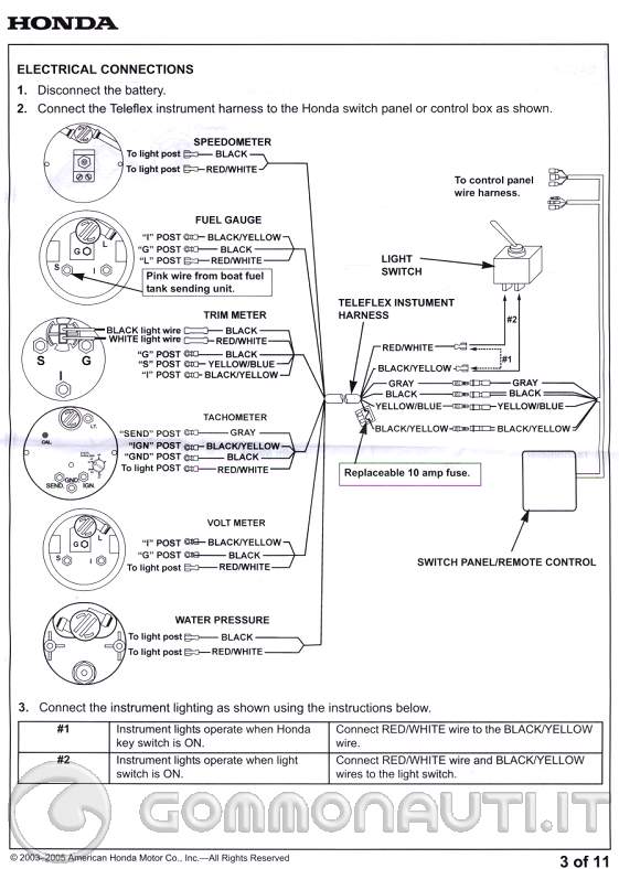 Schema collegamento galleggiante