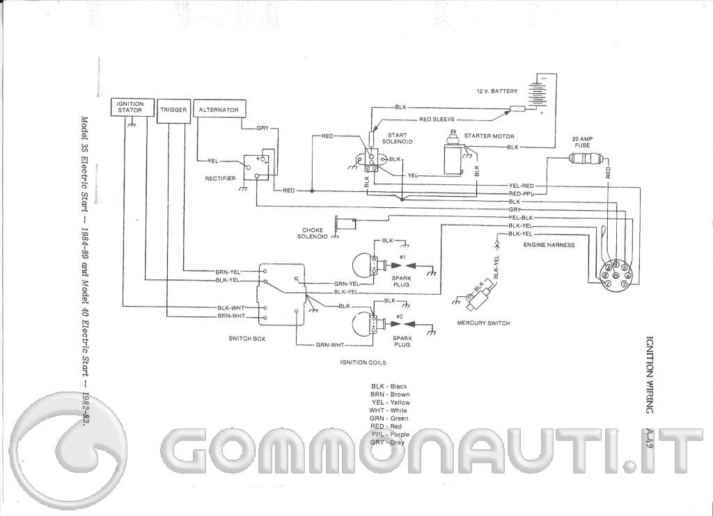 Schema elettrico evinrude 25