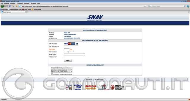 Prenotazione SNAV on line: ATTENZIONE!