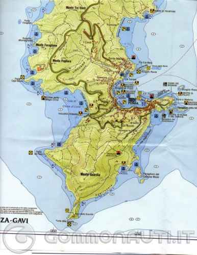 Cartografia delle isole Pontine per i frequentatori delle calette