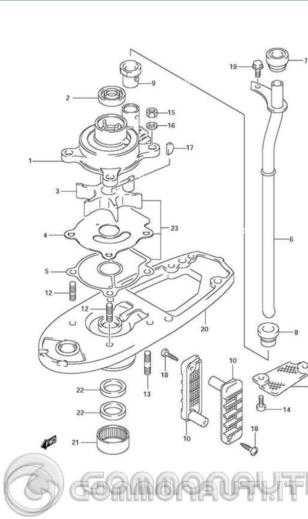 Kit di riparazione girante pompa acqua 17400 93J02 per DF 200 Kit di riparazione girante pompa acqua 17400 93J02 per DF 200