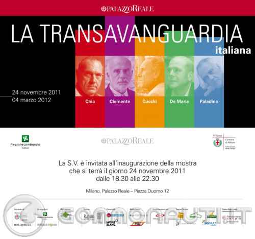 Invito Inaugurazione Mostra Transavanguardia Italiana- Palazzo Reale Milano - 24 novembre 2011