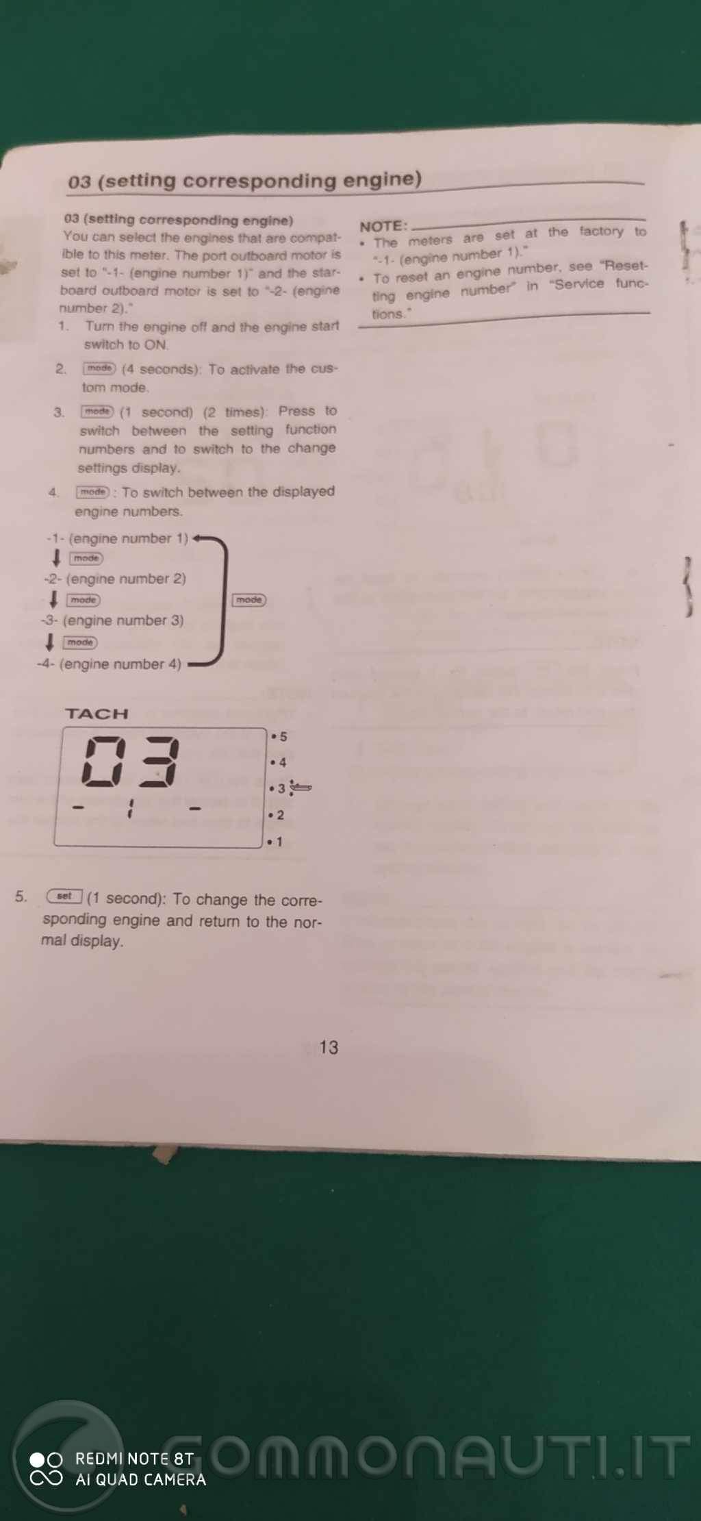 re: Strumento multifunzione Yamaha (6Y8) impostato per errore come motore 2